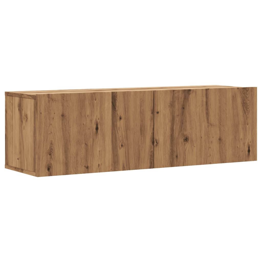 Tv-wandmeubel 120x30x30 cm bewerkt hout bruin eikenkleur