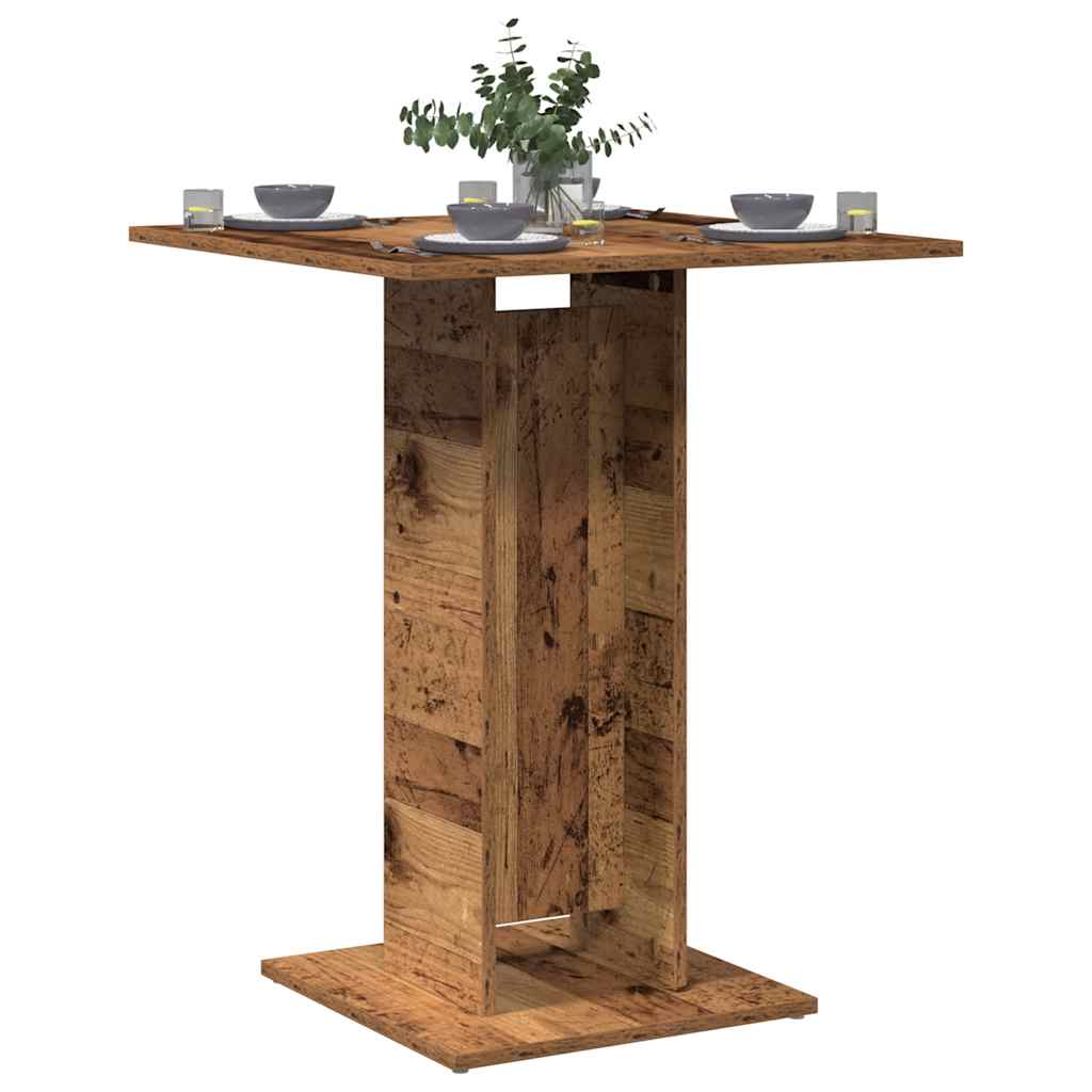 Bistrotafel 60x60x75 cm bewerkt hout oud houtkleurig