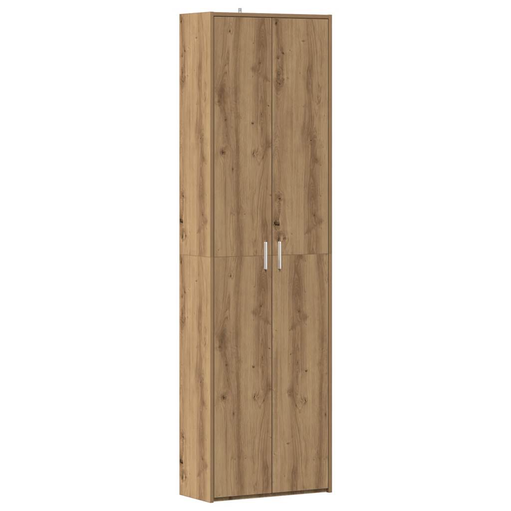 Gangkast 55x25x189 cm bewerkt hout oud houtkleurig