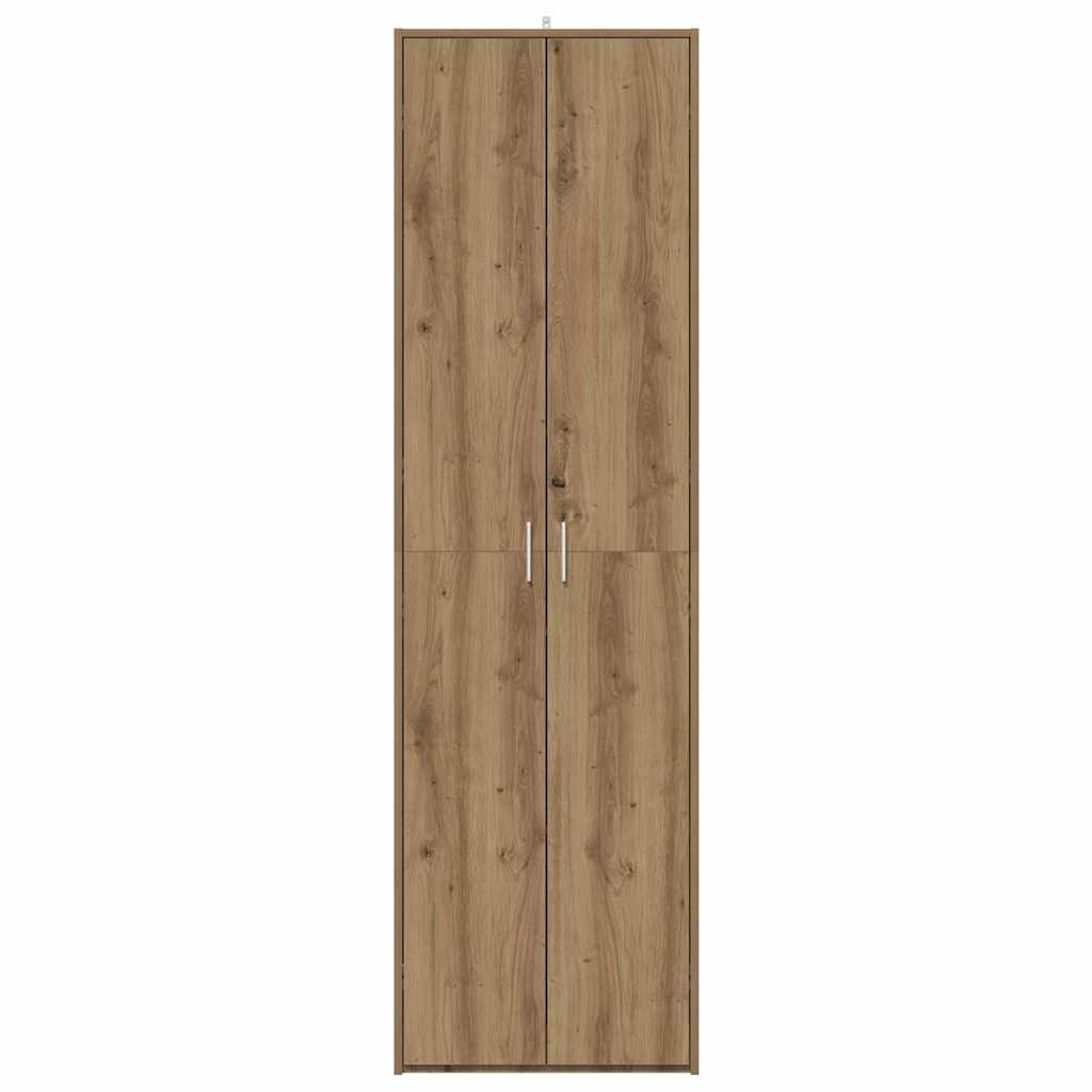 Gangkast 55x25x189 cm bewerkt hout oud houtkleurig