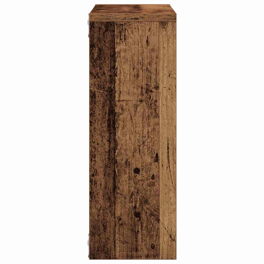 Wandschap 45x16x45 cm bewerkt hout artisanaal eikenkleurig