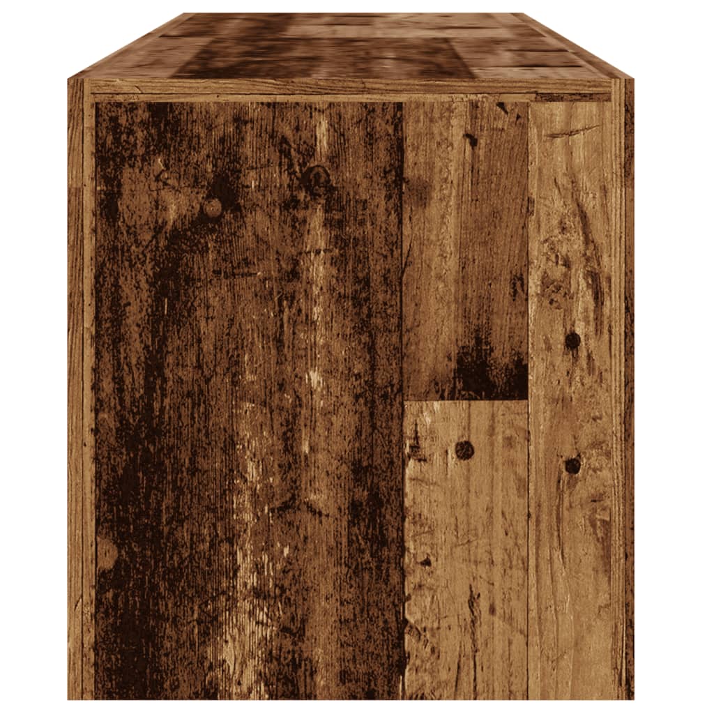 Tv-meubel met LED 140x36,5x40 cm bewerkt hout oud hout