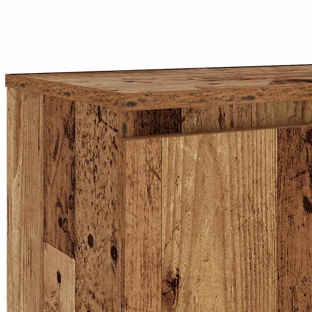 Tv-meubel met LED 140x40x35,5 cm bewerkt hout oud houtkleurig