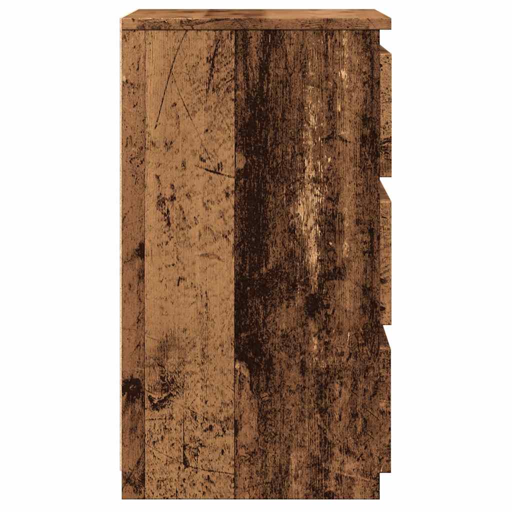 Nachtkastjes 2 st 40x35x62,5 cm bewerkt hout artisanaal eiken