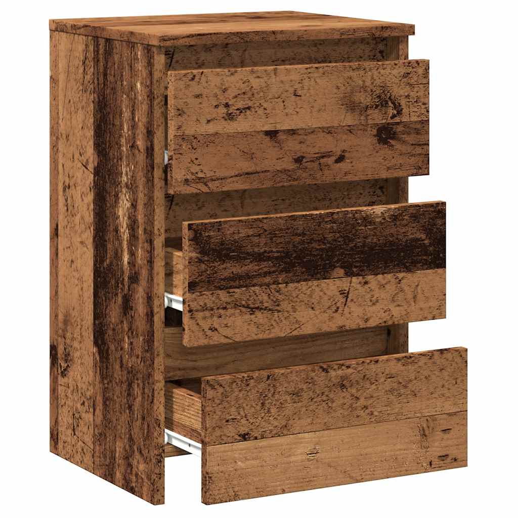 Nachtkastjes 2 st 40x35x62,5 cm bewerkt hout artisanaal eiken