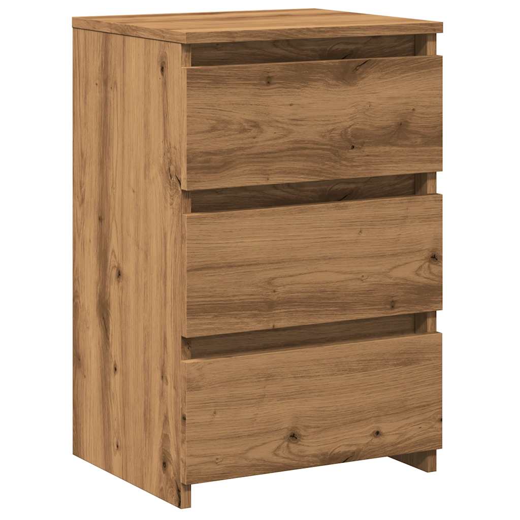 Nachtkastjes 2 st 40x35x62,5 cm bewerkt hout artisanaal eiken