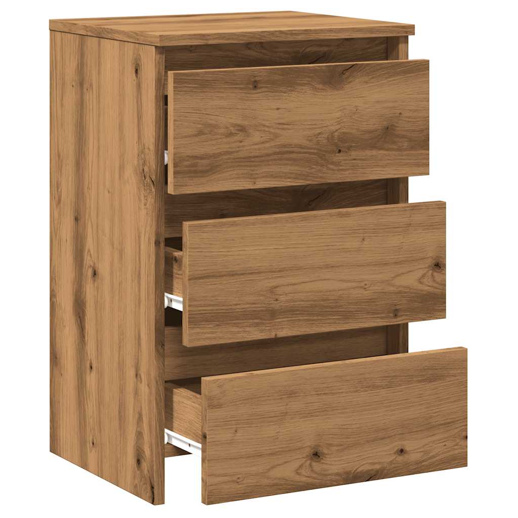 Nachtkastjes 2 st 40x35x62,5 cm bewerkt hout artisanaal eiken