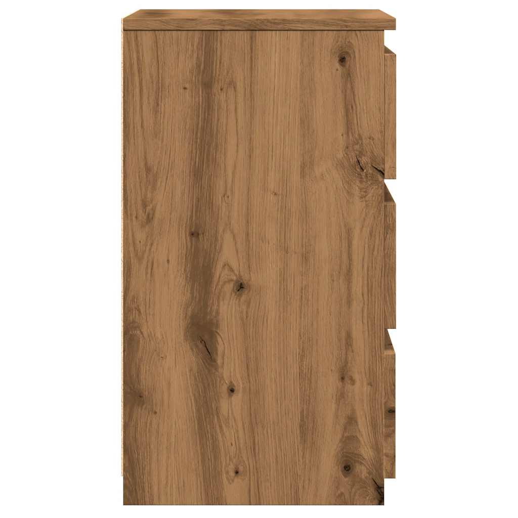 Nachtkastjes 2 st 40x35x62,5 cm bewerkt hout artisanaal eiken