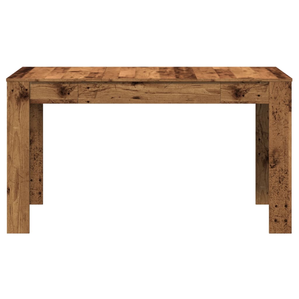 Eettafel 140x74,5x76 cm bewerkt hout oud houtkleurig