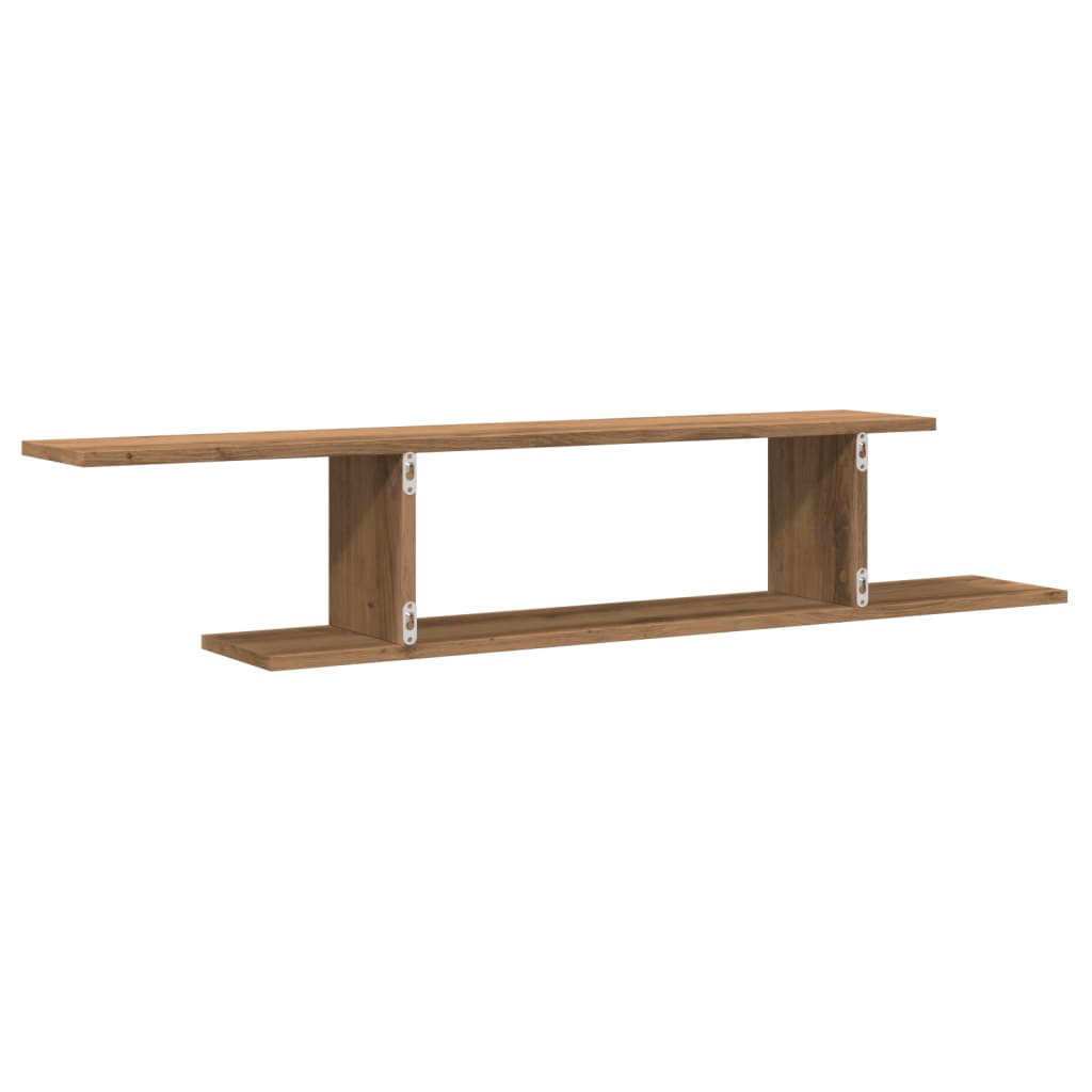 Tv-wandschap 125x18x23 cm bewerkt hout artisanaal eikenkleurig