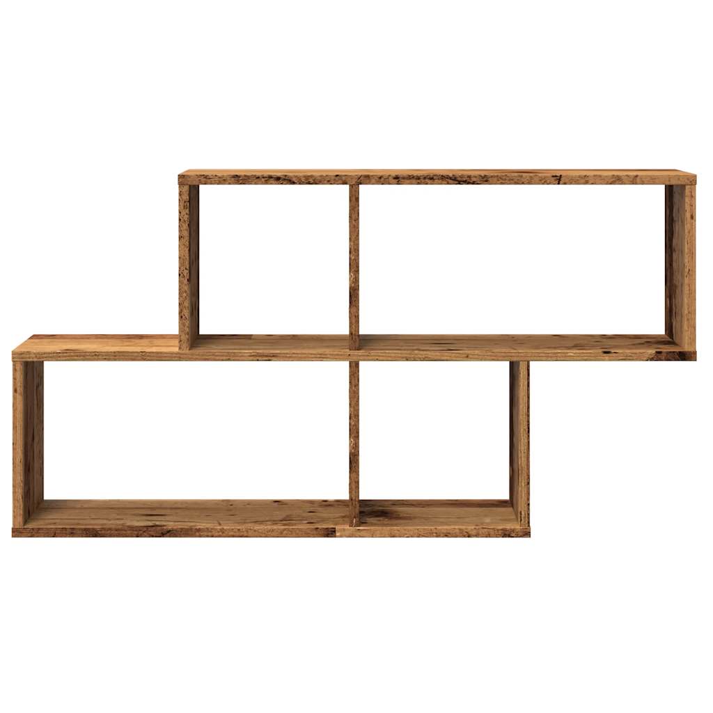 Wandschap 100x18x53 cm bewerkt hout artisanaal eikenkleurig