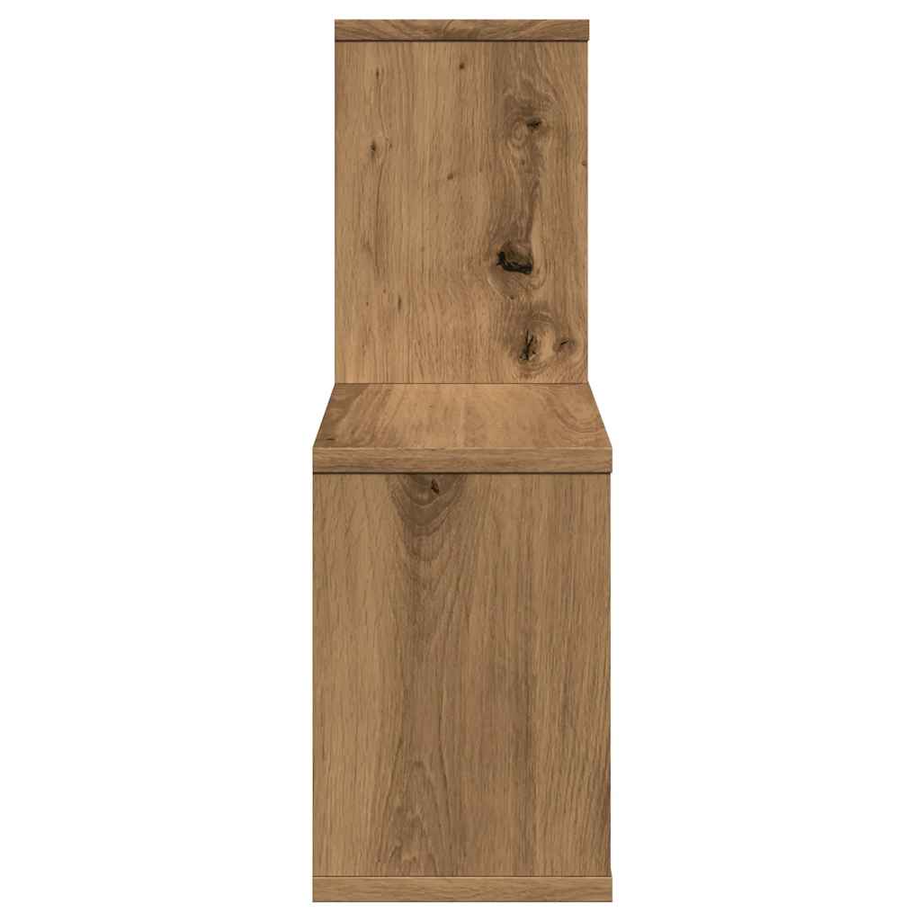 Wandschap 100x18x53 cm bewerkt hout artisanaal eikenkleurig