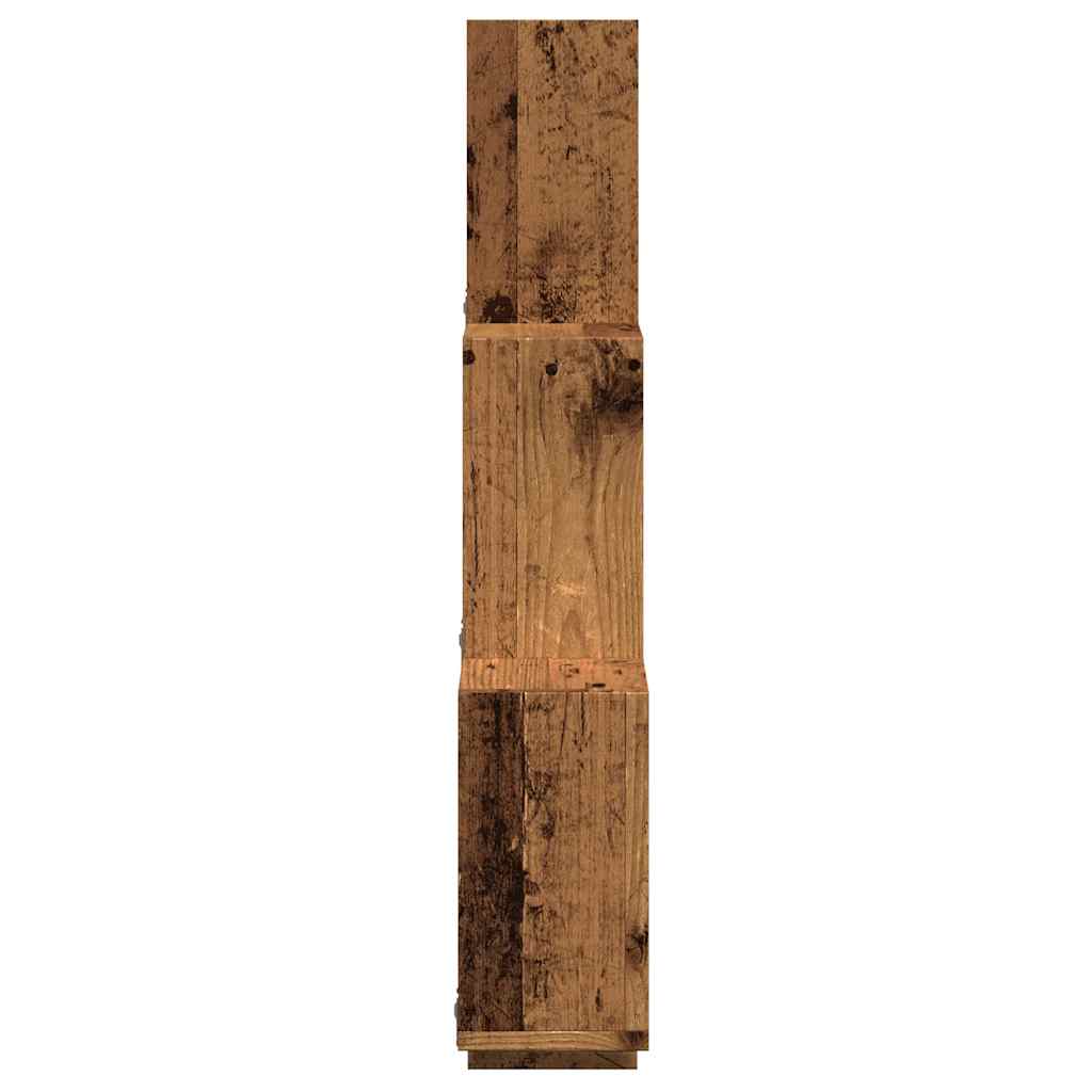 Wandschap kubus 78x15x93 cm bewerkt hout wit