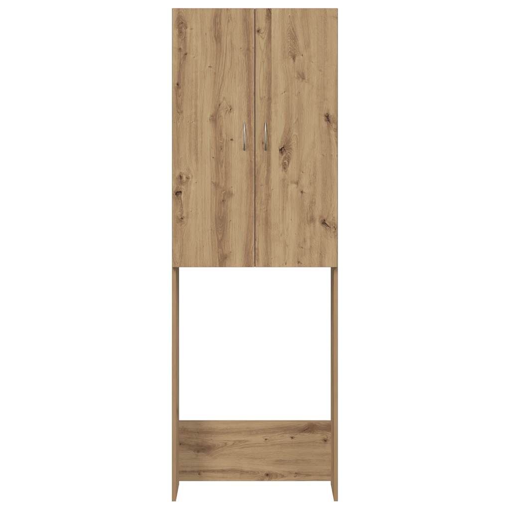 Wasmachinekast 64x25,5x190 cm oud houtkleurig