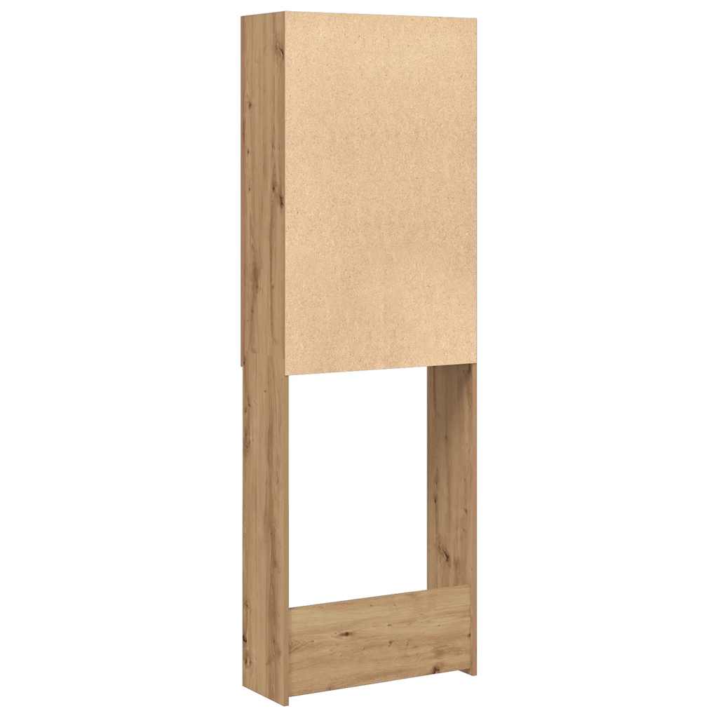 Wasmachinekast 64x25,5x190 cm oud houtkleurig