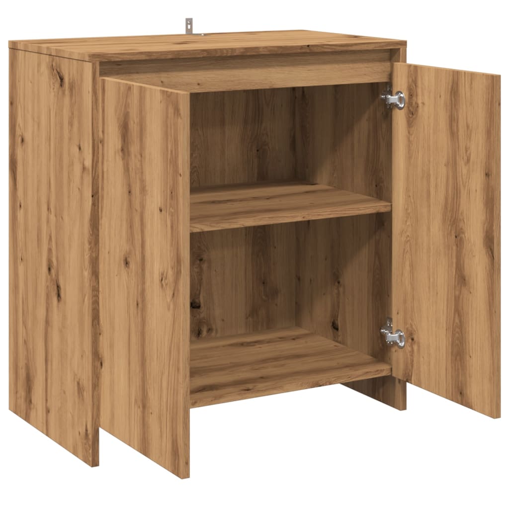 Dressoir 70x41x75 cm bewerkt hout oud houtkleurig