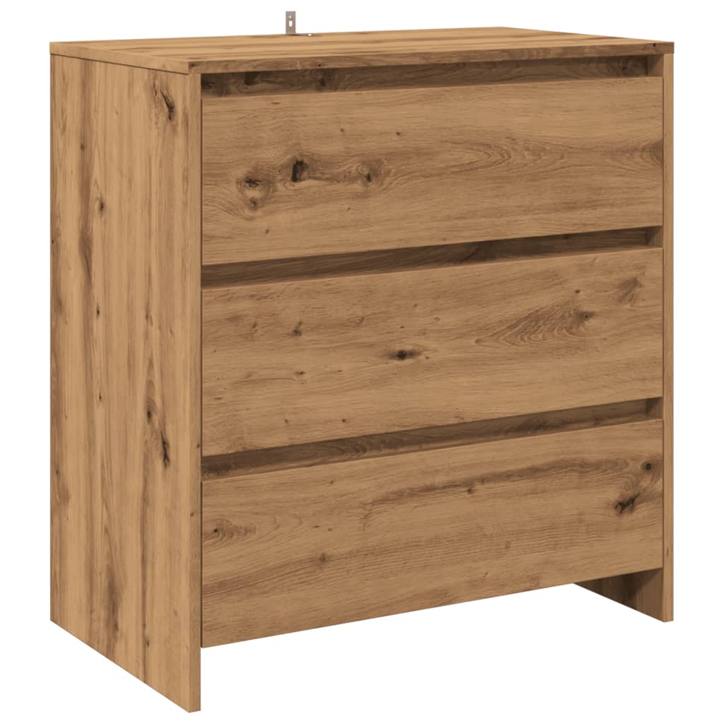 Dressoir 70x41x75 cm bewerkt hout artisanaal eikenkleur