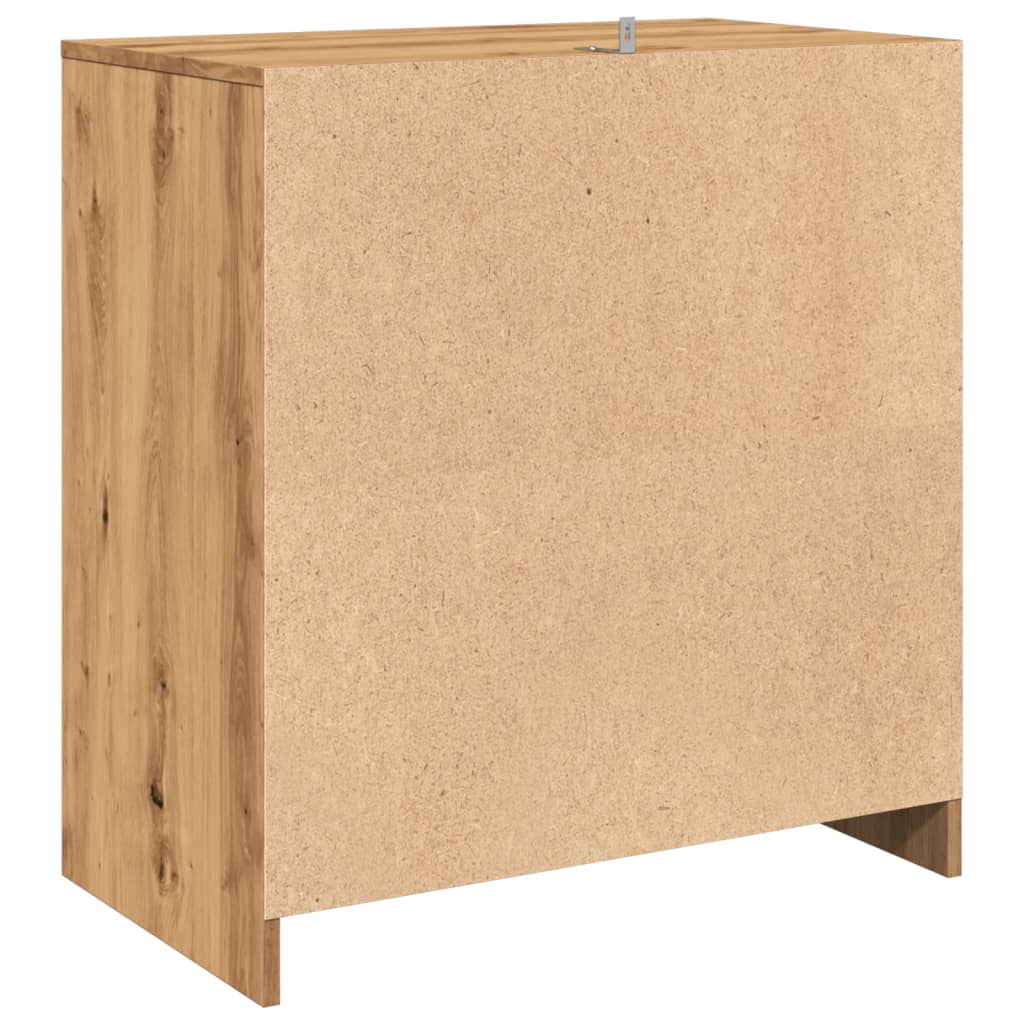 Dressoir 70x41x75 cm bewerkt hout artisanaal eikenkleur