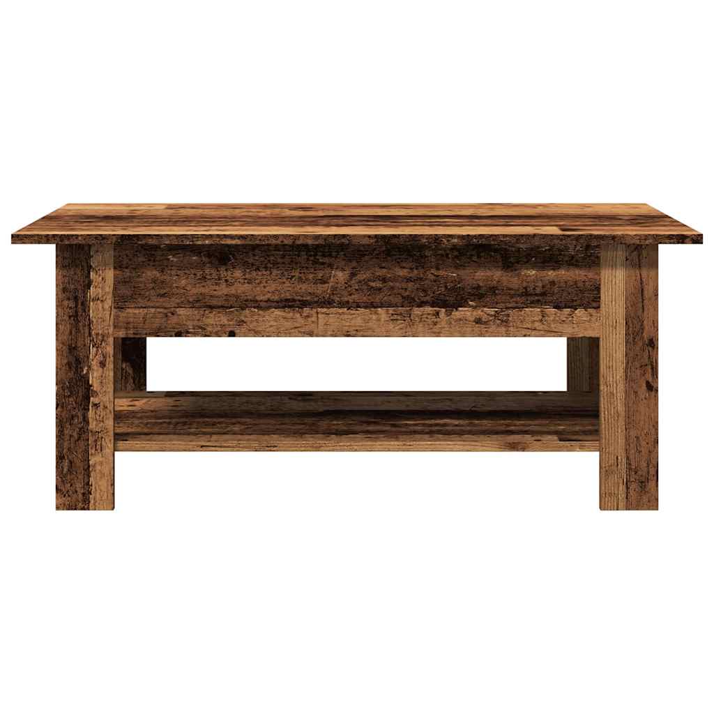 Salontafel 102x55x42 cm bewerkt hout artisanaal eikenkleur