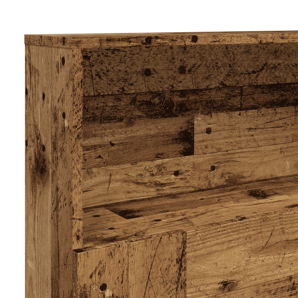 Hoofdbordkast 200x19x103,5 cm bewerkt hout oud houtkleurig