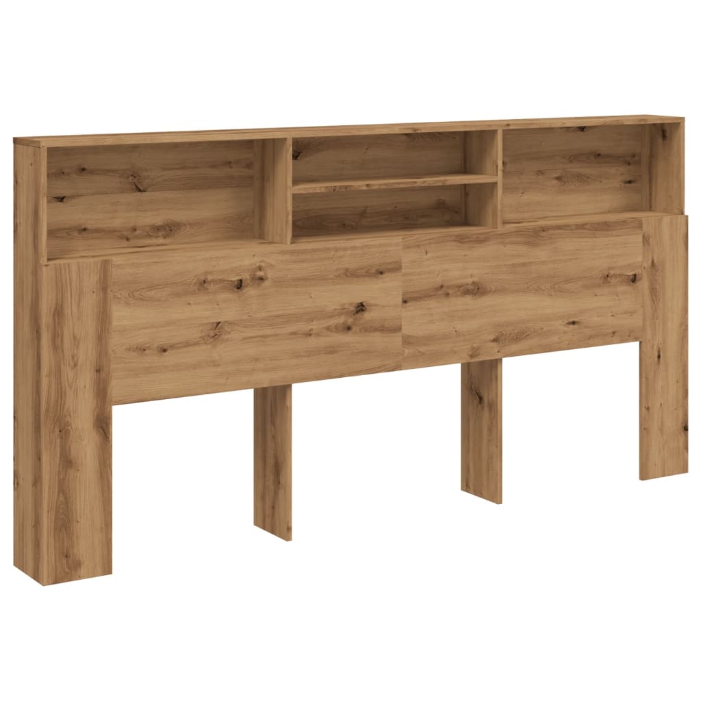 Hoofdbordkast 200x19x103,5 cm bewerkt hout oud houtkleurig