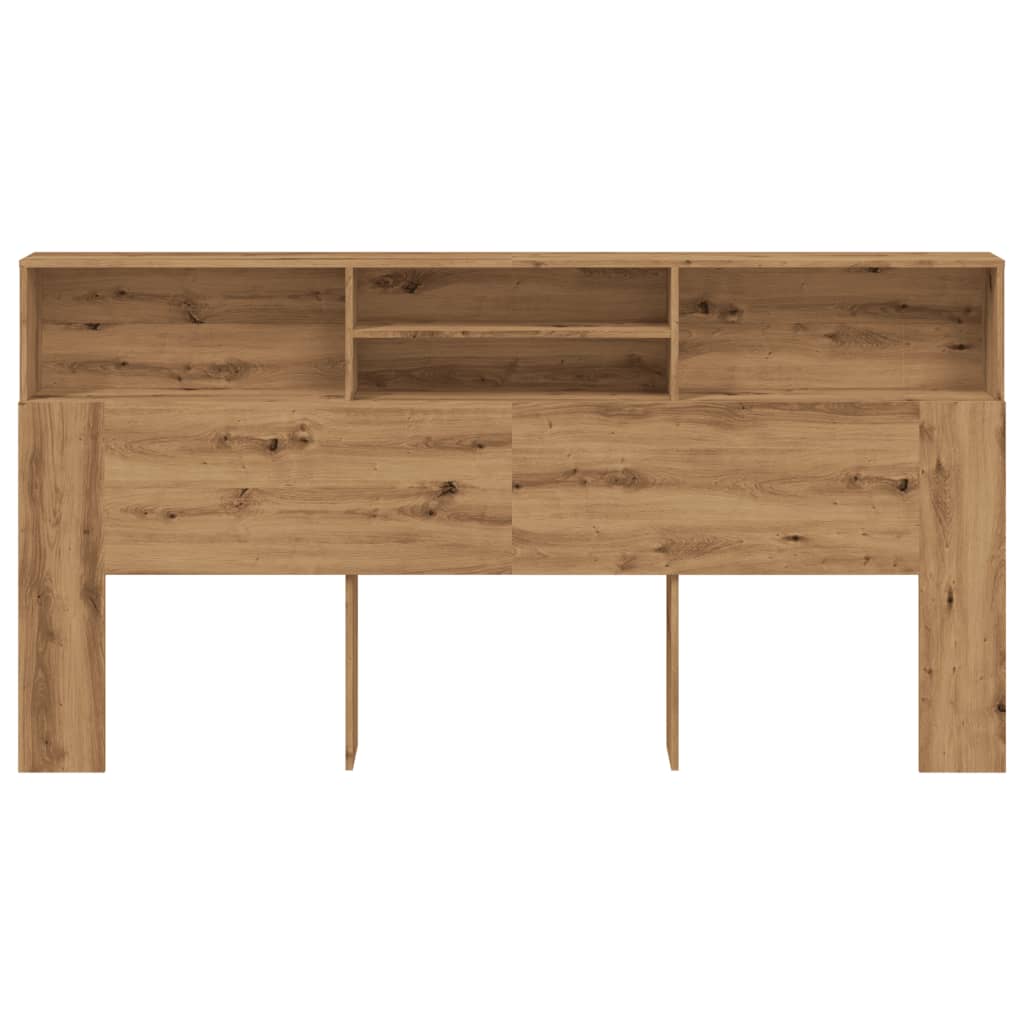 Hoofdbordkast 200x19x103,5 cm bewerkt hout oud houtkleurig