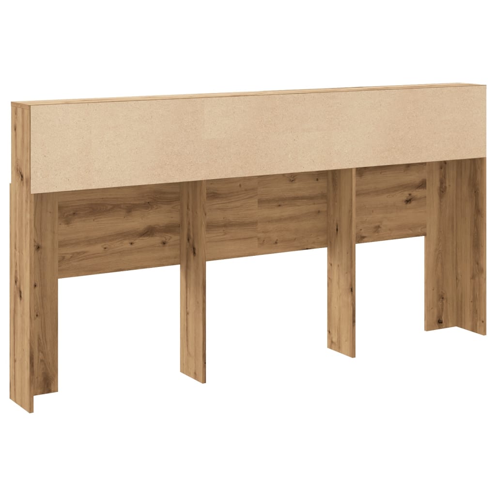 Hoofdbordkast 200x19x103,5 cm bewerkt hout oud houtkleurig