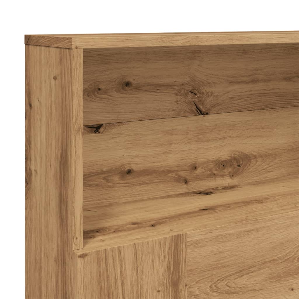 Hoofdbordkast 200x19x103,5 cm bewerkt hout oud houtkleurig