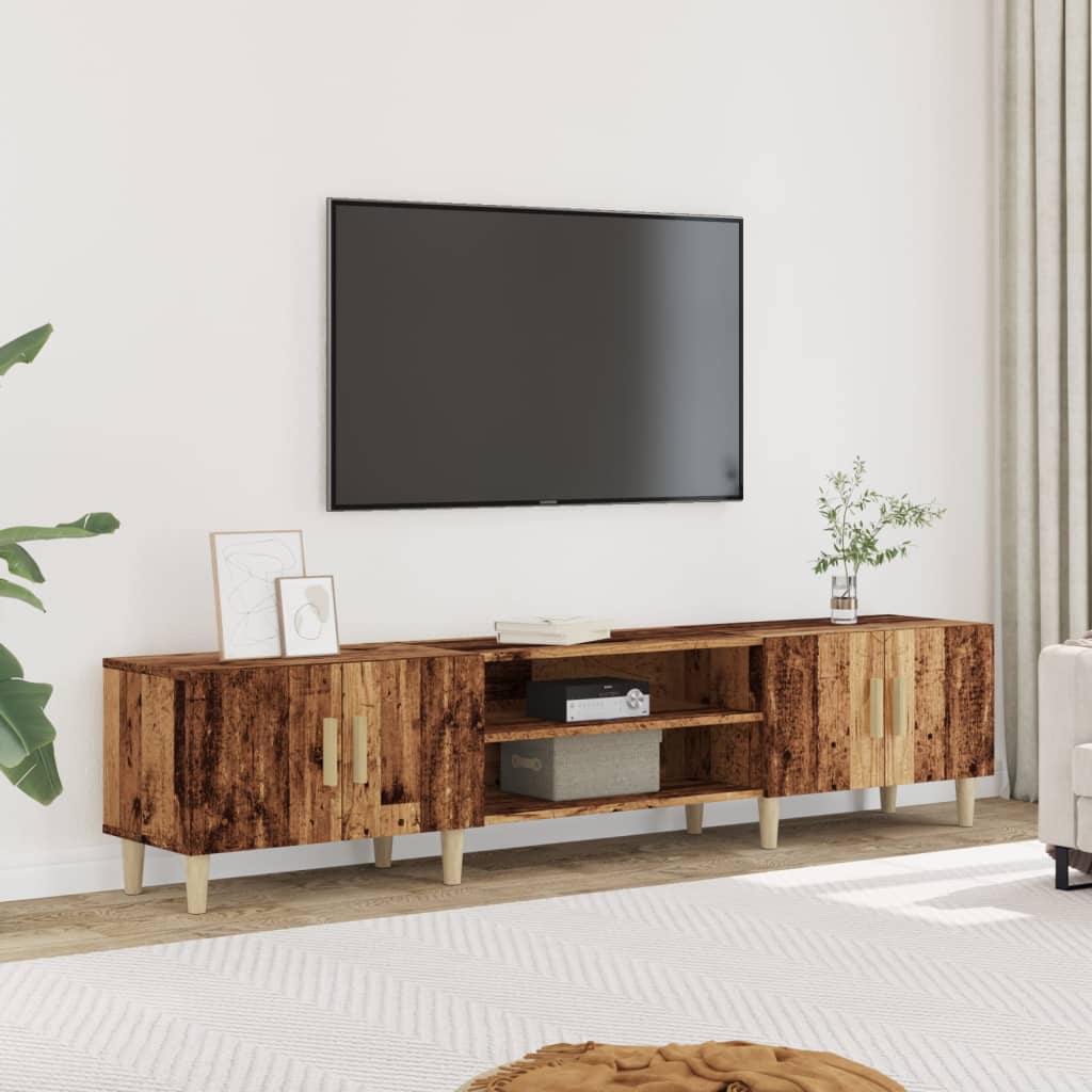 Tv-meubel 180x31,5x40 cm bewerkt hout artisanaal eikenkleurig