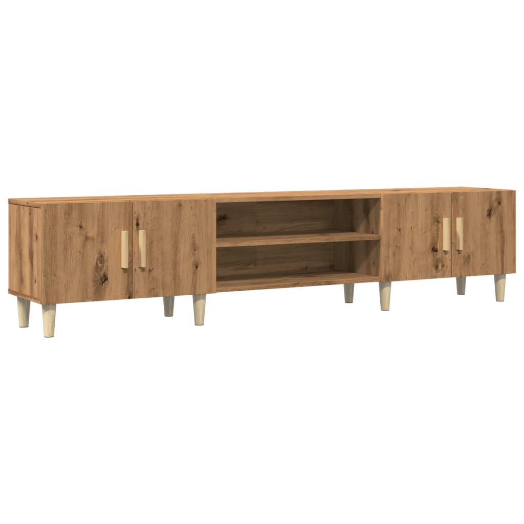 Tv-meubel 180x31,5x40 cm bewerkt hout artisanaal eikenkleurig