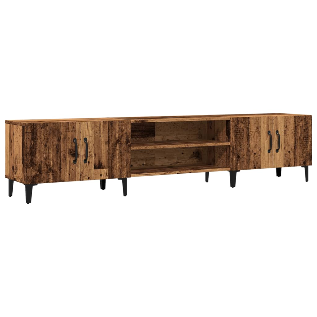 Tv-meubel 180x31,5x40 cm bewerkt hout oud houtkleurig