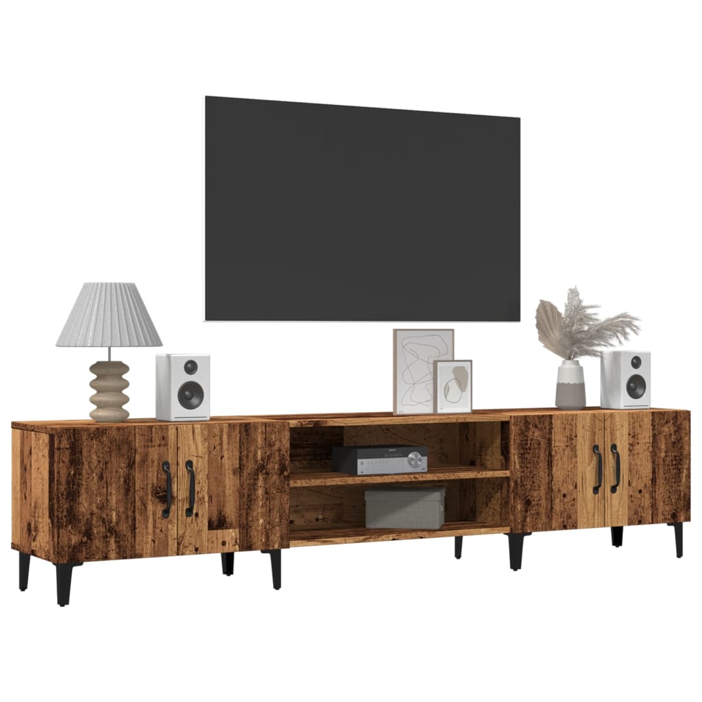 Tv-meubel 180x31,5x40 cm bewerkt hout oud houtkleurig