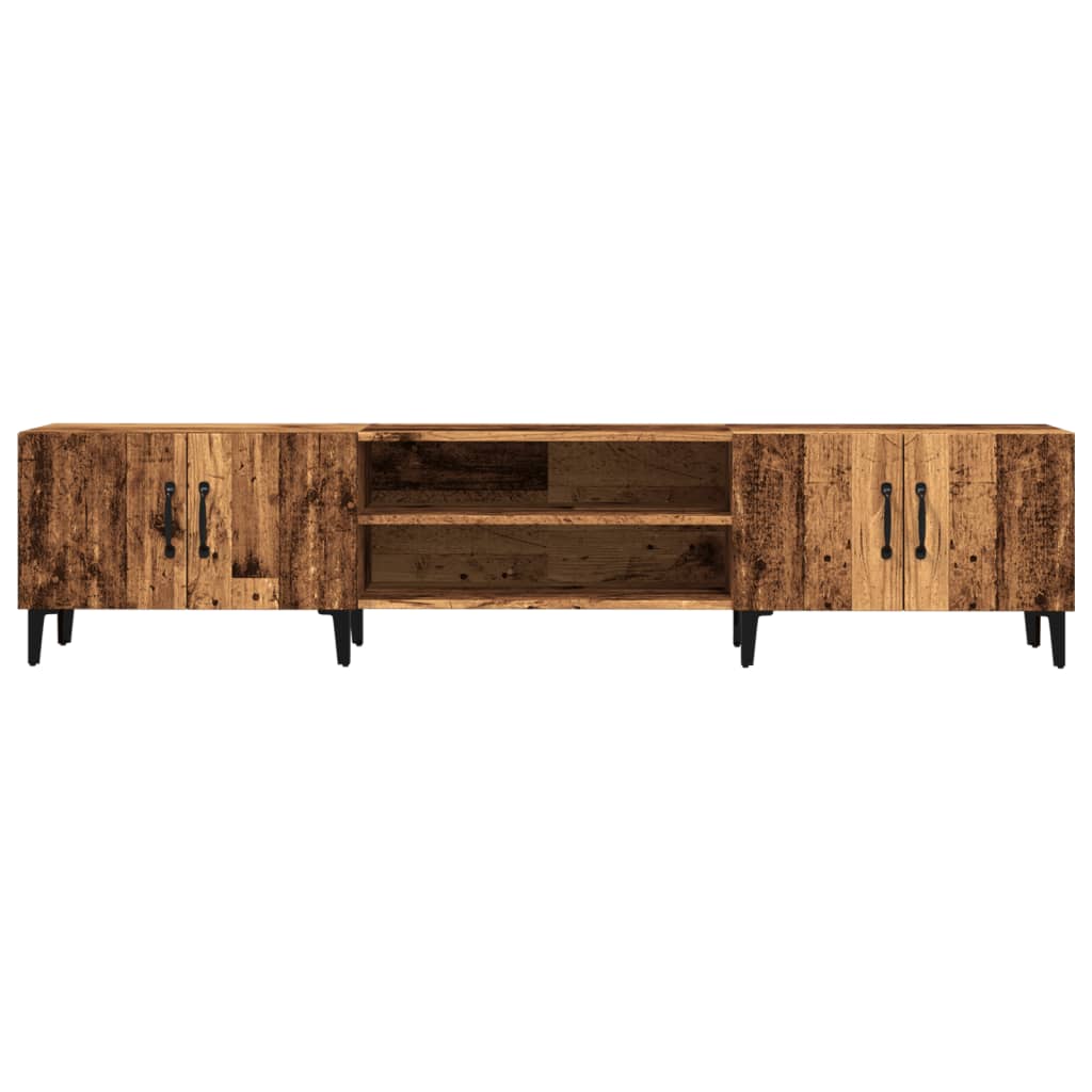 Tv-meubel 180x31,5x40 cm bewerkt hout oud houtkleurig