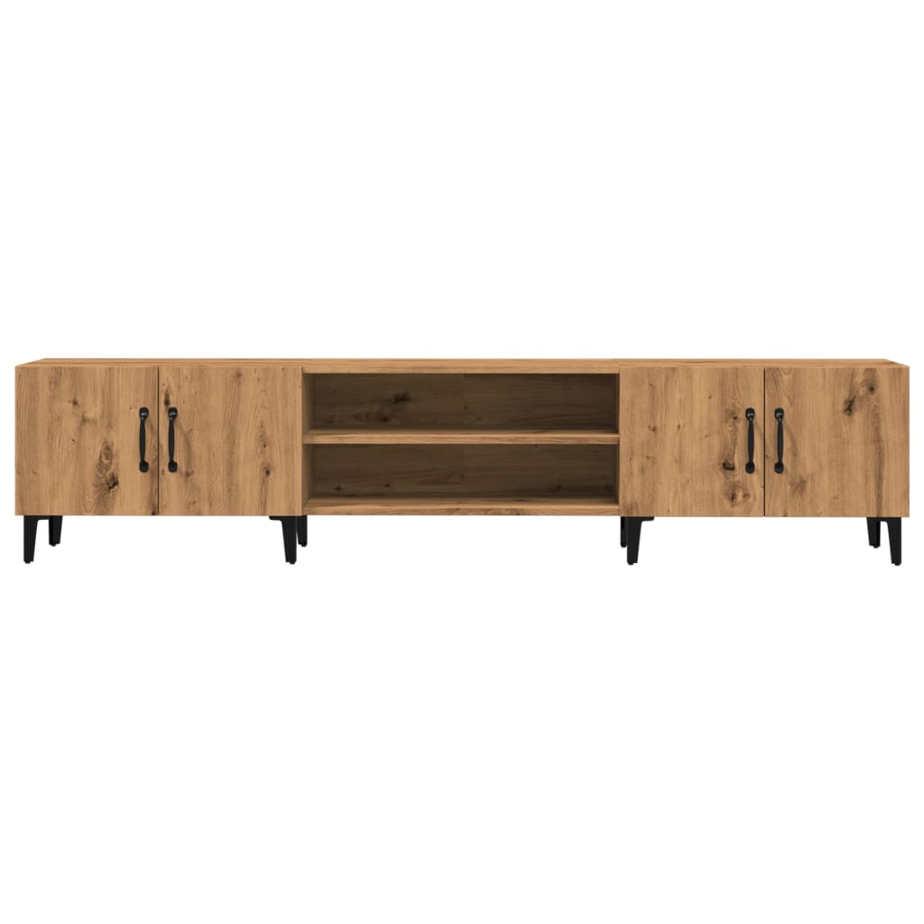 Tv-meubel 180x31,5x40 cm bewerkt hout oud houtkleurig