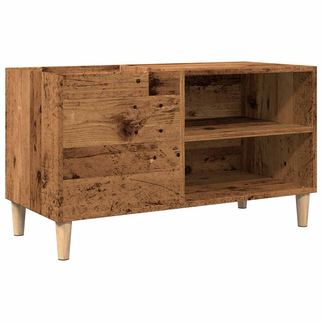 Platenkast 84,5x38x48 cm bewerkt hout oud houtkleurig