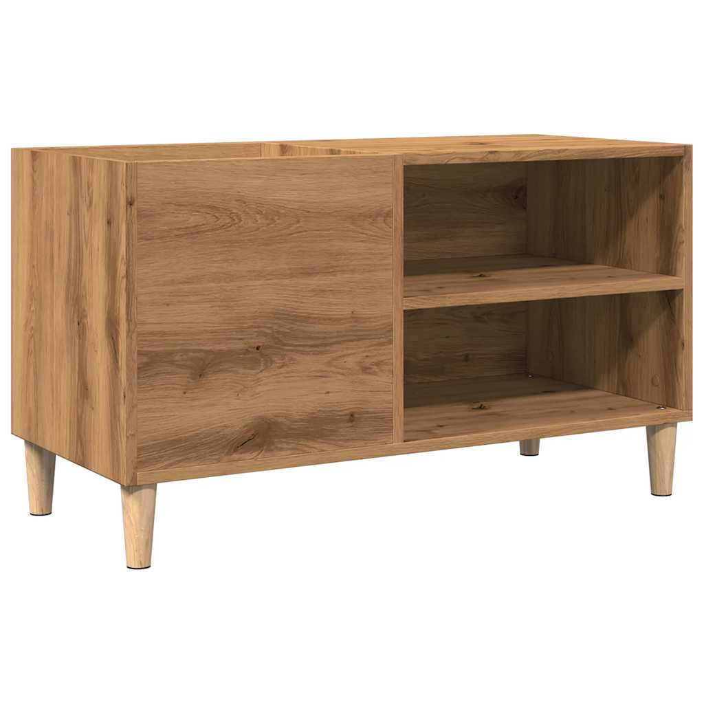 Platenkast 84,5x38x48 cm bewerkt hout oud houtkleurig