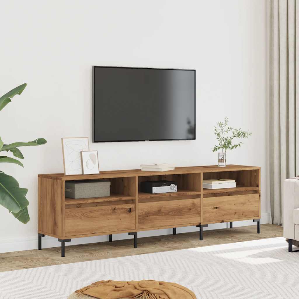 Tv-meubel 150x30x44,5 cm bewerkt hout artisanaal eikenkleur