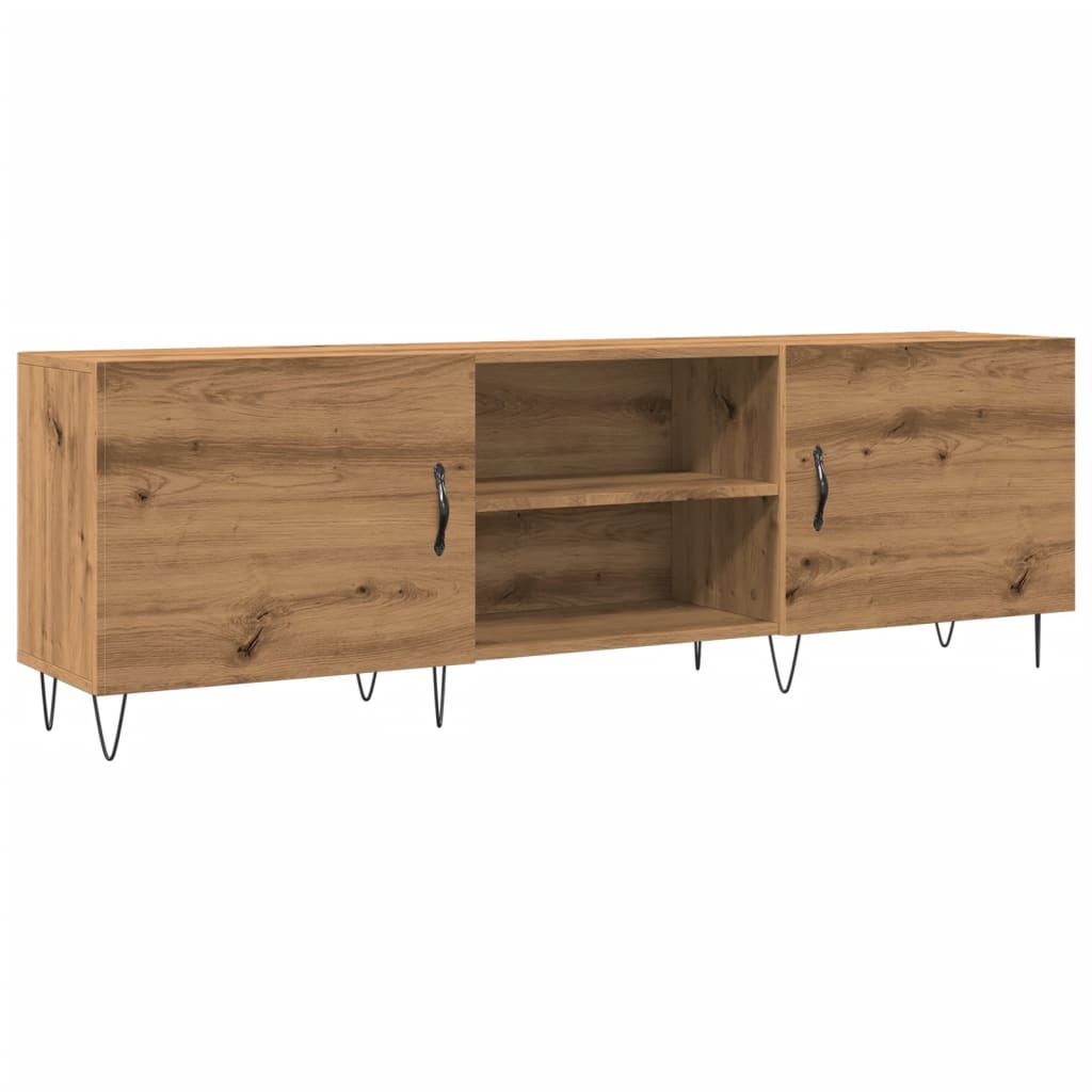 Tv-meubel 150x30x50 cm bewerkt hout artisanaal eikenkleurig