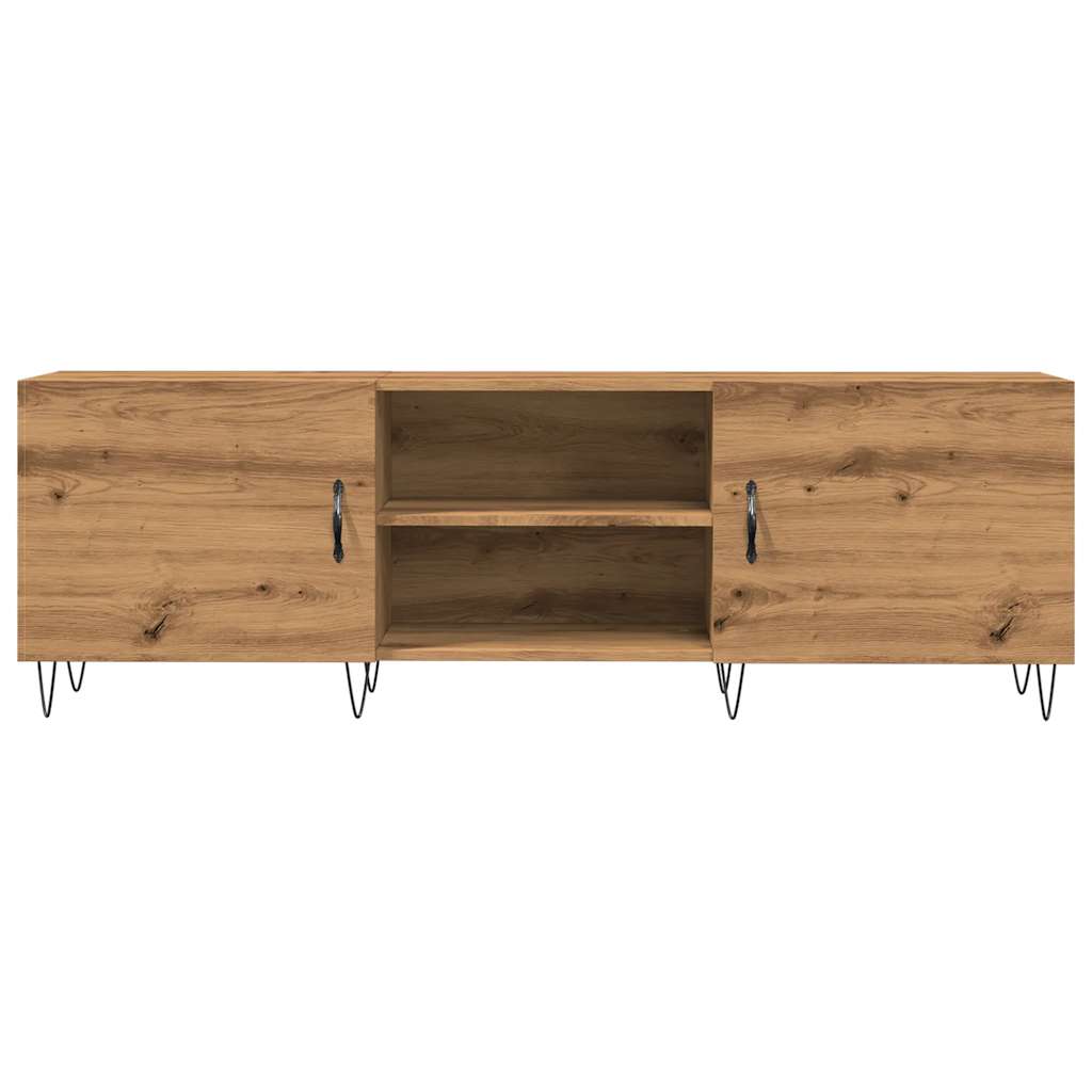 Tv-meubel 150x30x50 cm bewerkt hout artisanaal eikenkleurig