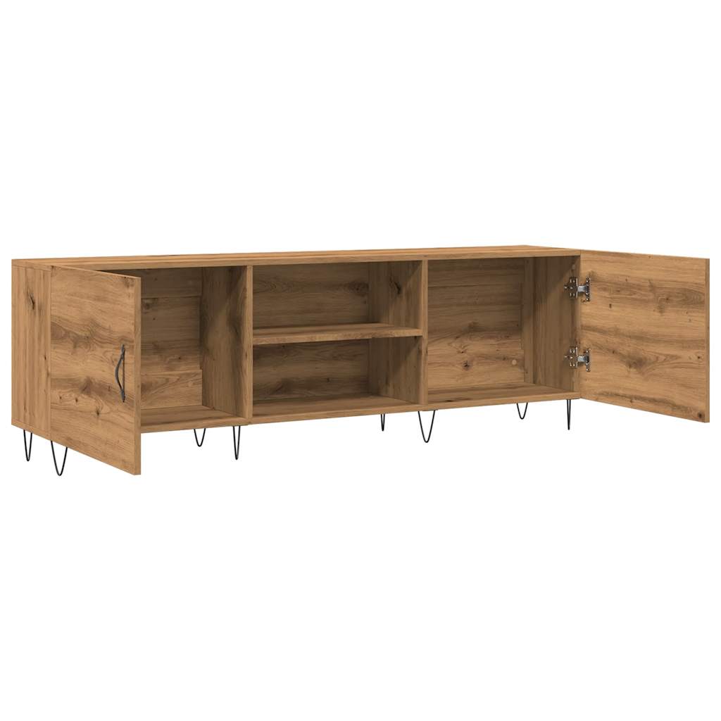 Tv-meubel 150x30x50 cm bewerkt hout artisanaal eikenkleurig