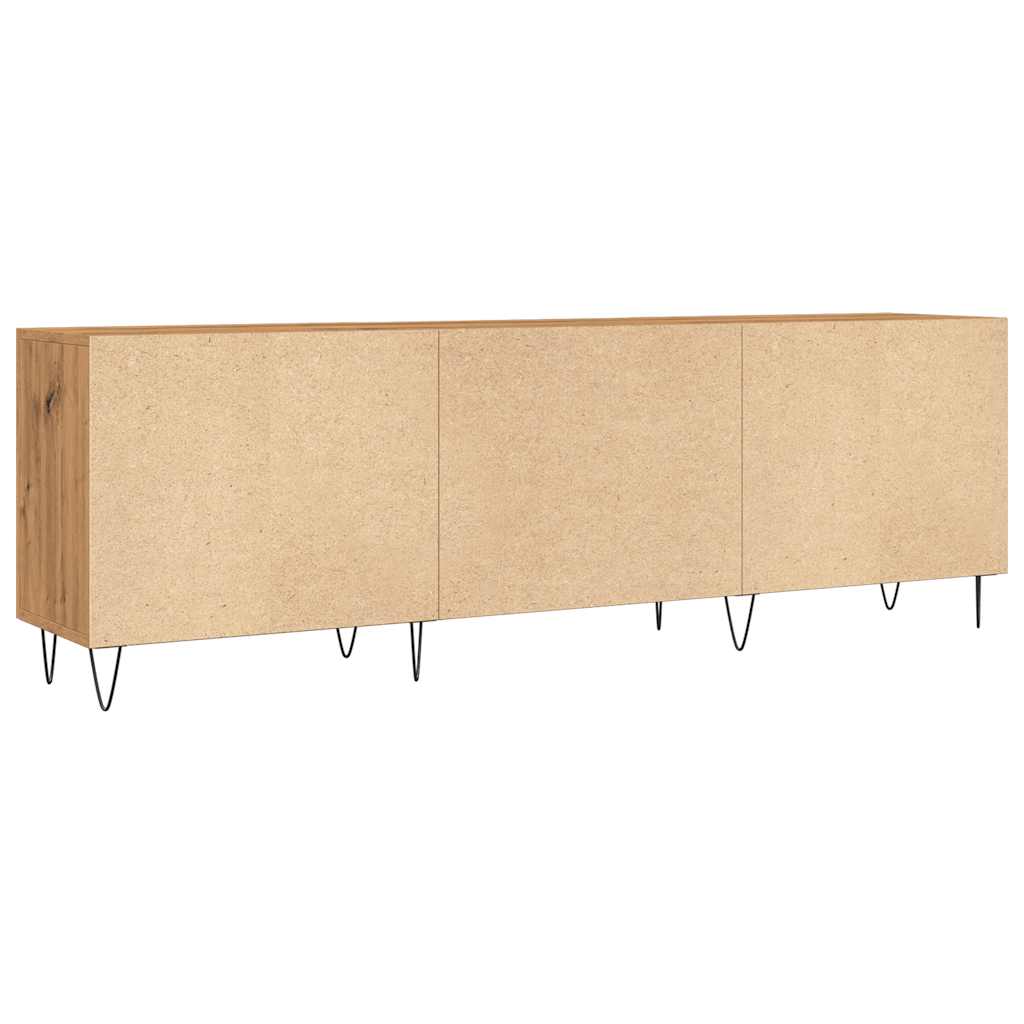 Tv-meubel 150x30x50 cm bewerkt hout artisanaal eikenkleurig