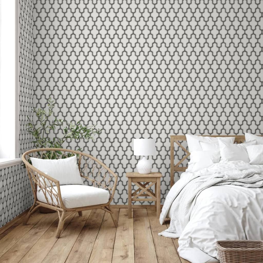 DUTCH WALLCOVERINGS Behang Geometric goudkleurig groen