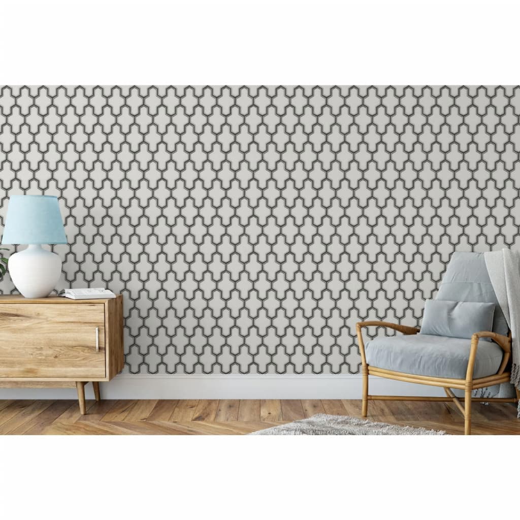 DUTCH WALLCOVERINGS Behang Geometric goudkleurig groen