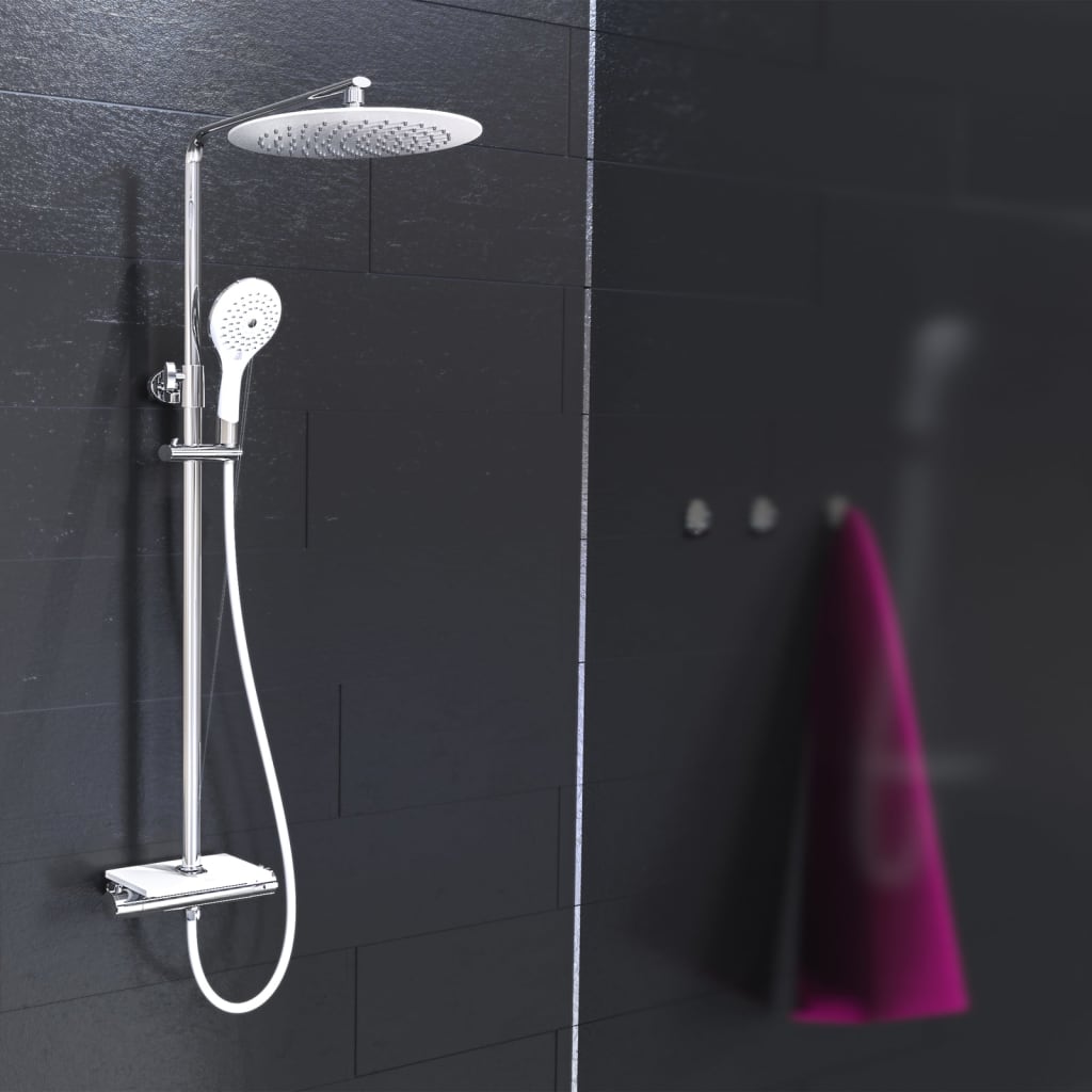 Ensemble de douche de tête EISL avec mitigeur thermostatique GRANDE VITA chrome noir