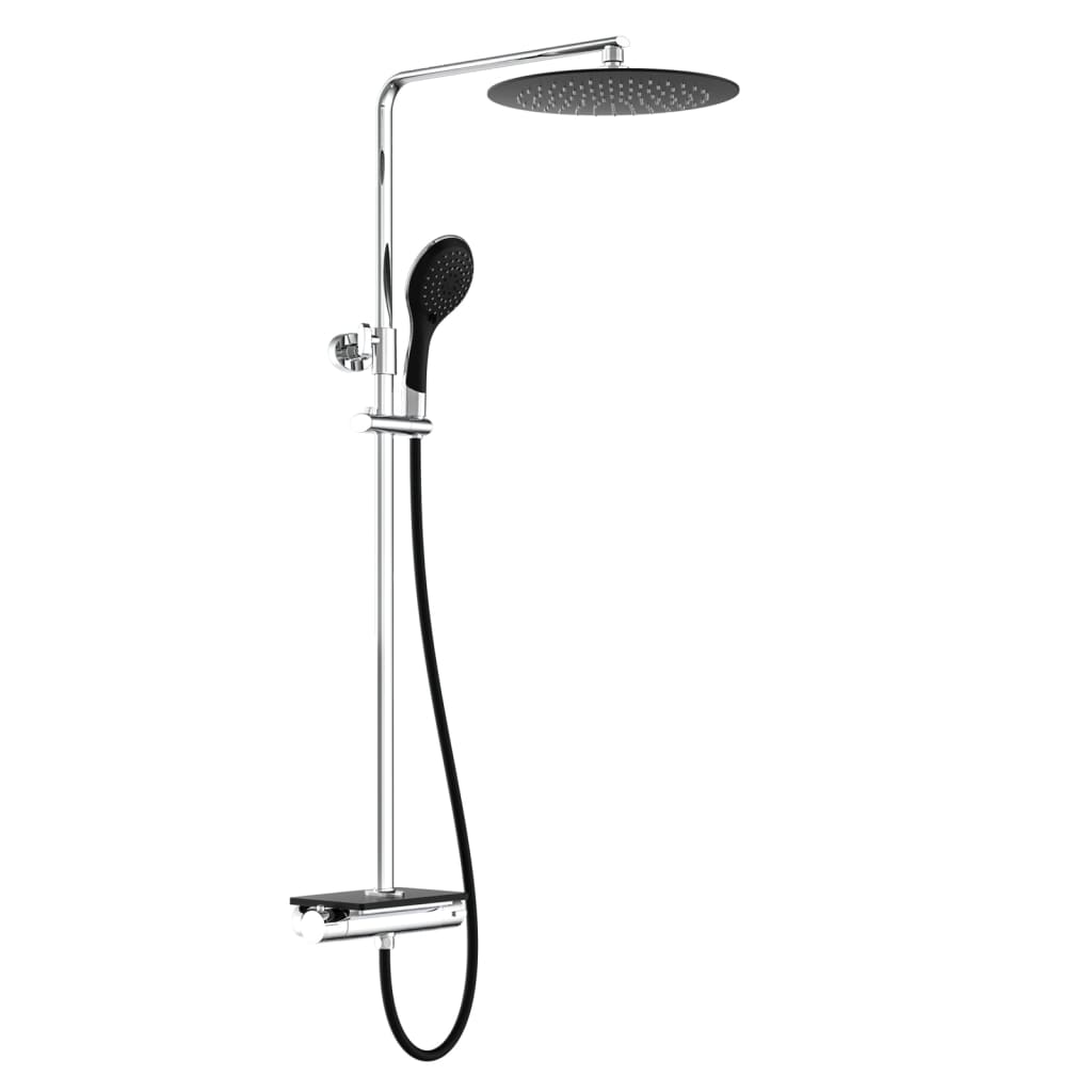 Ensemble de douche de tête EISL avec mitigeur thermostatique GRANDE VITA chrome noir