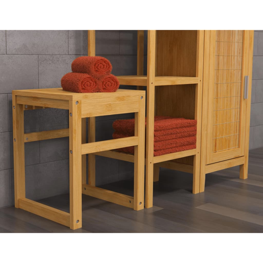 EISL Tabouret de salle de bain 35x35x45 cm bambou