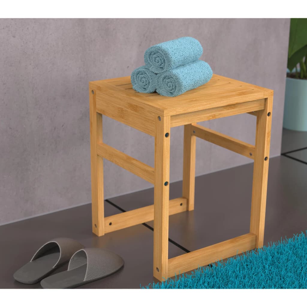 EISL Tabouret de salle de bain 35x35x45 cm bambou