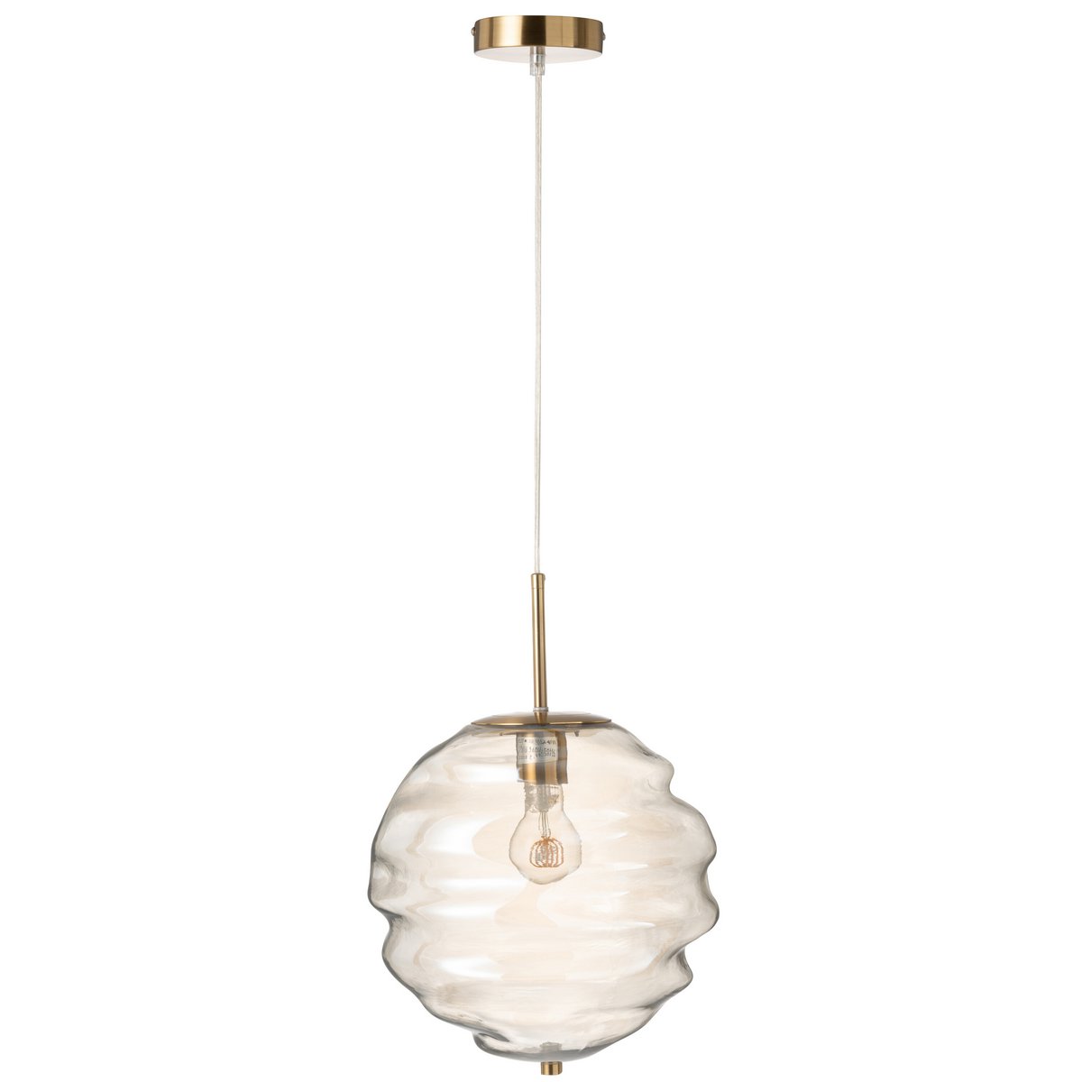 J-Line Hanglamp Glas Licht Cognac