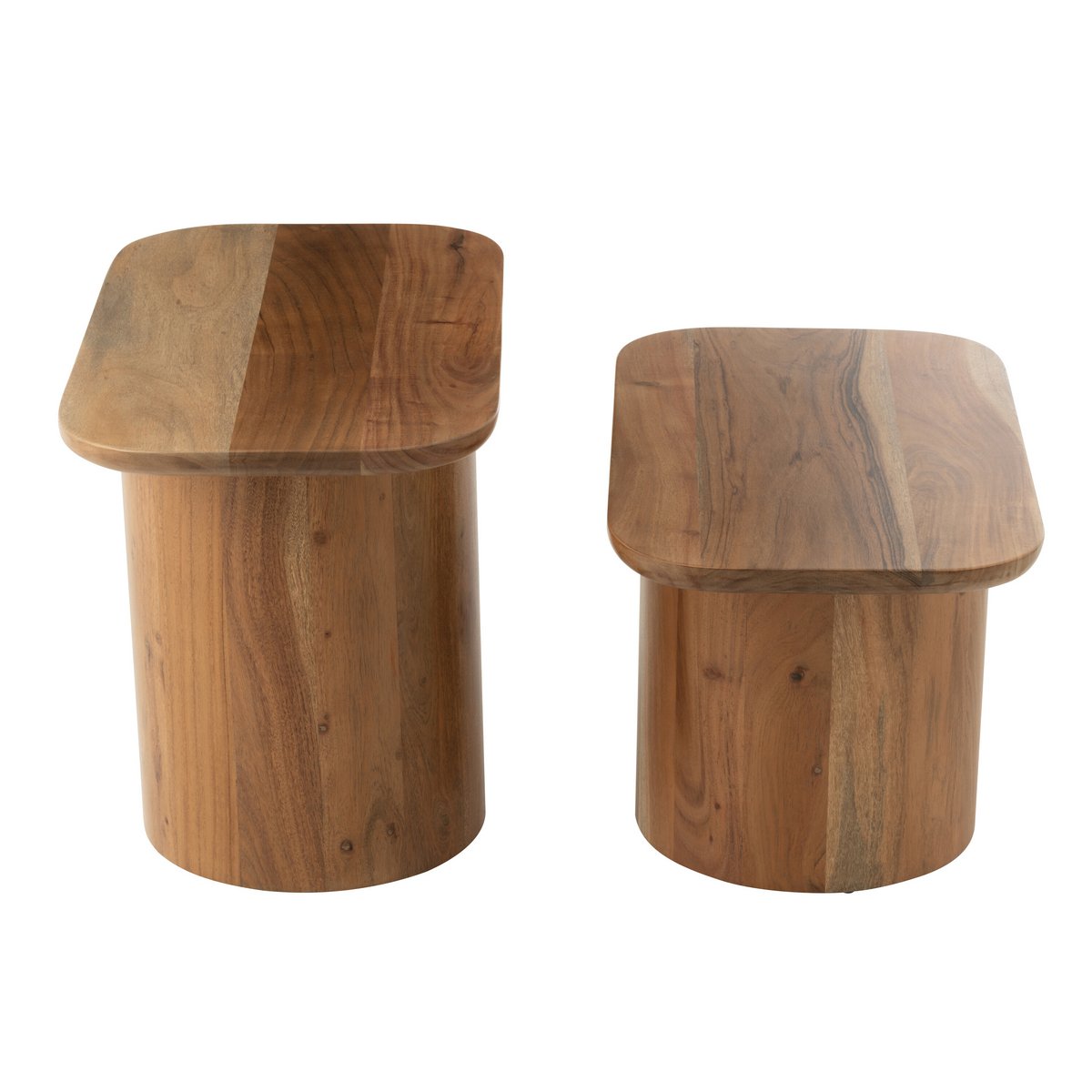 J-Line Set Van Twee Bijzettafel Acacia Hout Naturel