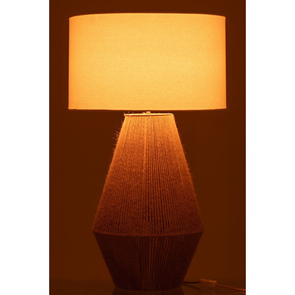 J-Line Lamp Striing Metaal/Jute Naturel